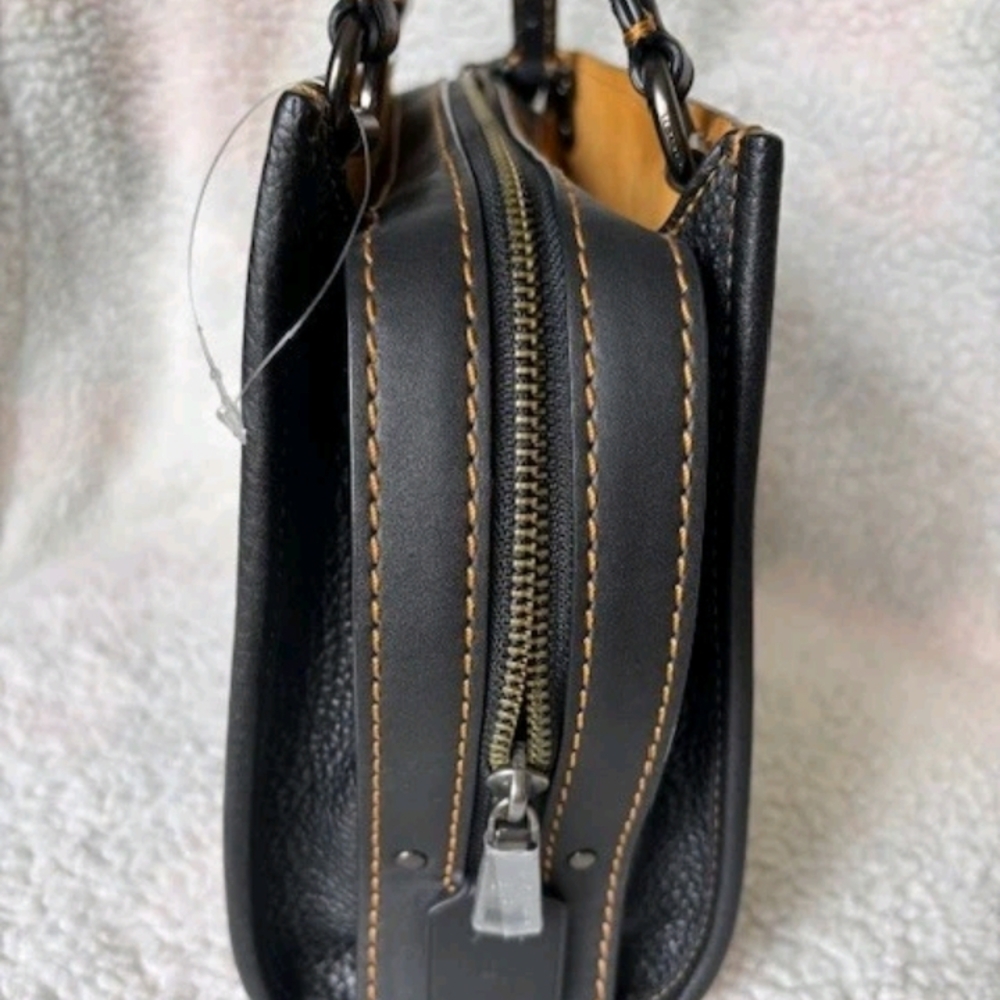 Coach 1941 ROGUE  Shoulder Bag Black/ Yellow Stitching - Picture 7 of 14